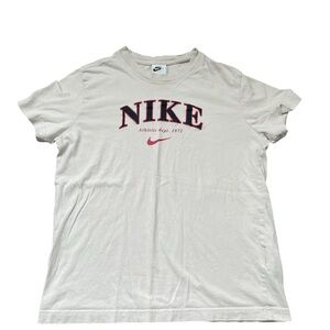 Nike Cream with Black Logo Boys T-Shirt – Size Large